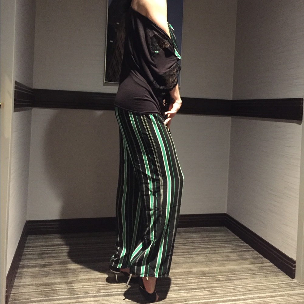 Jump suit black, white, green